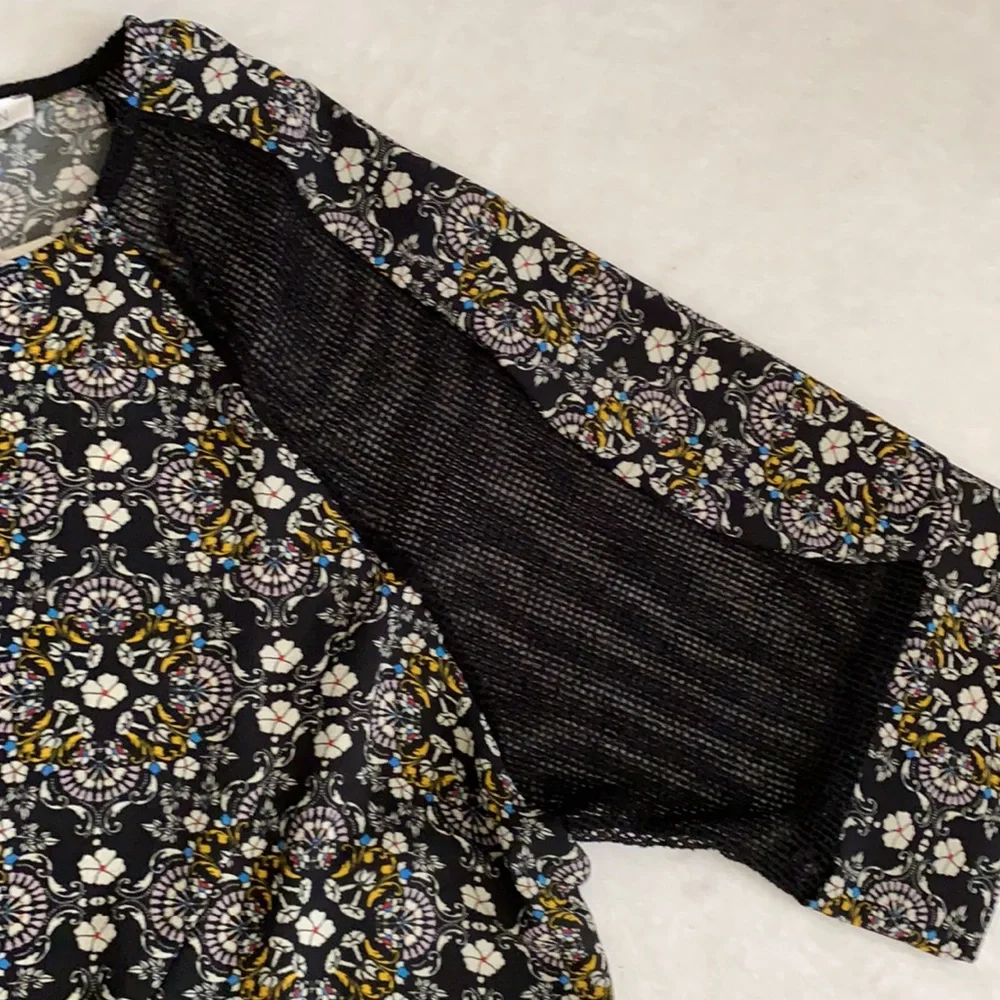 {NWT} Weston | Luella Boho Floral Medallion Print Shift Dress 8097 Black (L) - Picture 6 of 16